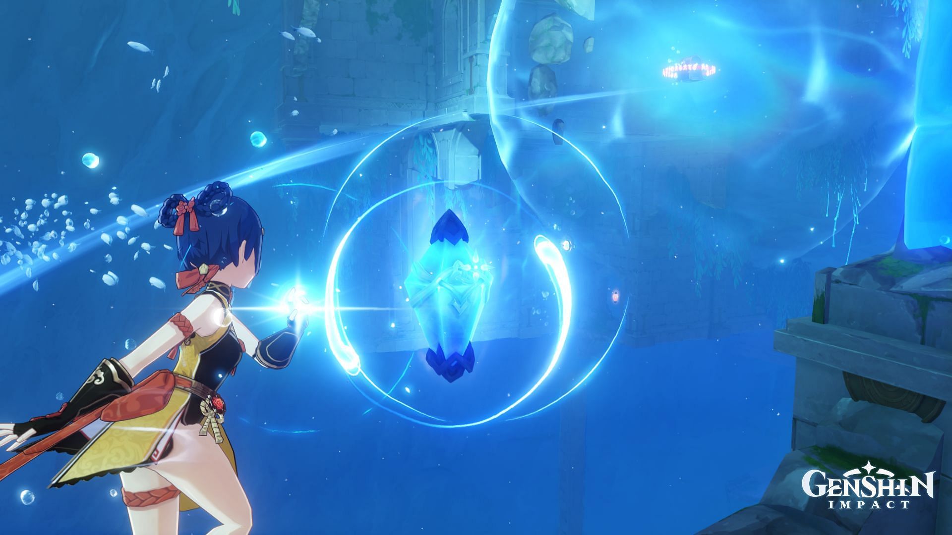 Attack the final crystal shown here (Image via HoYoverse)